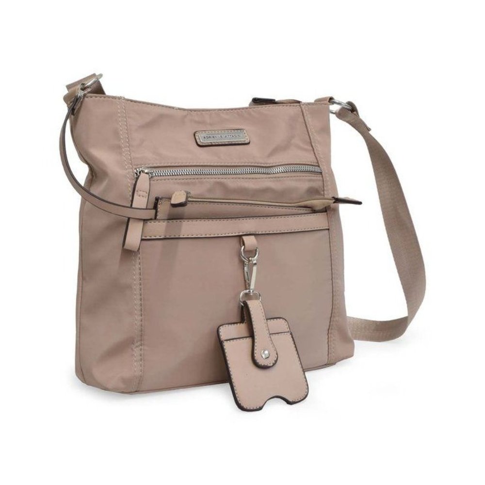 ADRIENNE VITTADINI Taupe Street Smart North South Crossbody Bag NWT